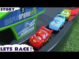Micro Drifters Disney Cars Race Story Crash Accident Peppa Pig Jake Frozen Olaf Lightning McQueen