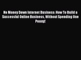 READ book No Money Down Internet Business: How To Build a Successful Online Business Without