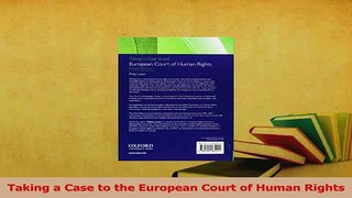 Download  Taking a Case to the European Court of Human Rights PDF Online