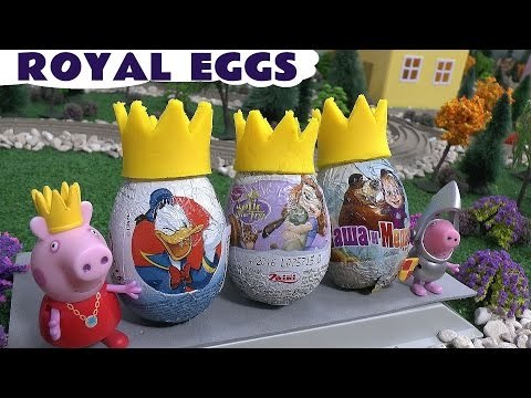 Peppa Pig Play Doh Donald Duck Royal Kinder Surprise Eggs Masha Bear Thomas Princess Sofia Toys