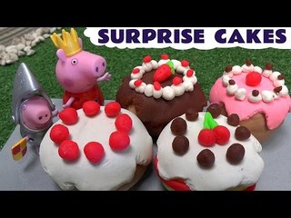 Download Video: Peppa Pig Play Doh Royal Family Surprise Cakes Toys Cars Thomas The Train Disney Princess Muppets