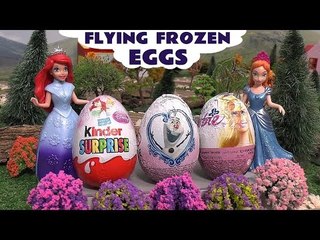 Thomas & Friend Flying Frozen Elsa Surprise Eggs Huevo Kinder Sorpresa Play Doh Princess Anna Barbie
