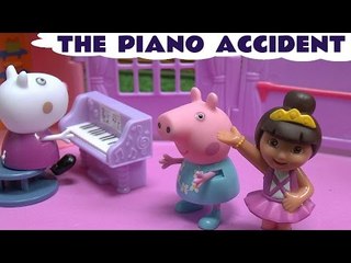 Peppa Pig Dora The Explorer Piano Accident Story Episode Dance Studio Minnie Mouse Shopkins Toys