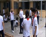 THCS Nguyễn Văn Linh: Giờ thực hành môn toán tại sân trường
