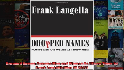 Download Video: Dropped Names Famous Men and Women As I Knew Them by Frank Langella Mar 19 2012