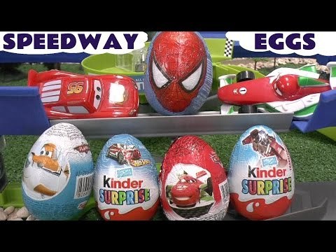 Disney Pixar Cars Surprise Eggs Stunt Race Cars Kinder Transformers Hot Wheels Planes Surprise Toys