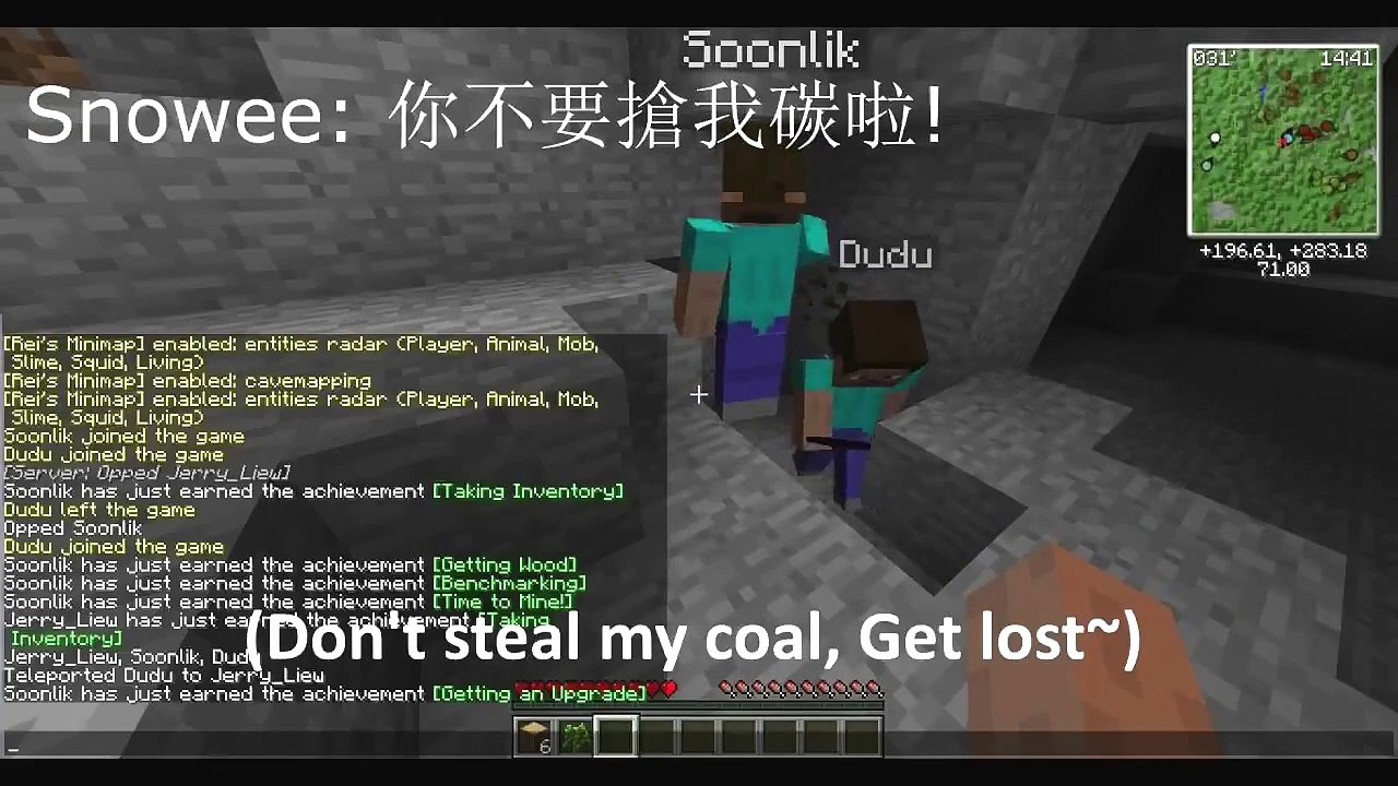 Minecraft - Funny Moments w/ Jerry, Snowee & Dudu (English Sub)