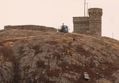 Car Dangles From Cliff in Newfoundland