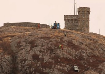 Car Dangles From Cliff in Newfoundland