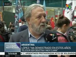 Argentinos se manifiestan en solidaridad con teleSUR