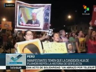 "Aquí y allá, Keiko no va", clama en las calles el pueblo de Perú