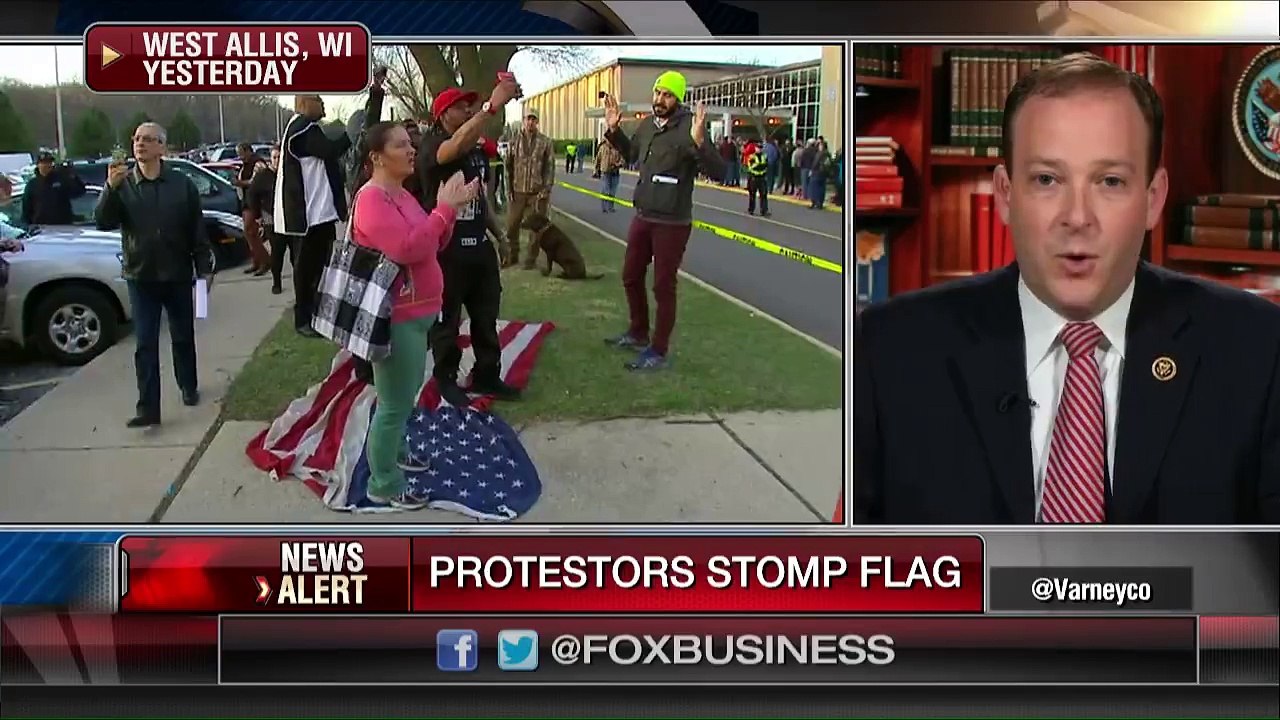 american flag stomp by american protesters
