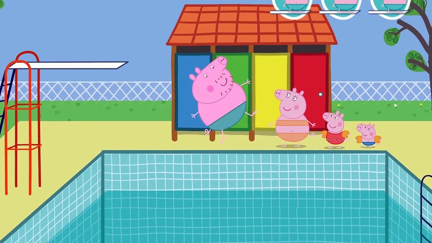 Peppa Pig On The Pool Daddy Pig Diving Game Video Dailymotion