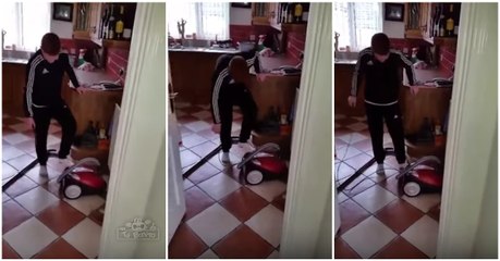 Pai "troll" dá instruções ao filho de como ligar o aspirador