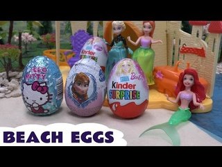 Disney Princess Play Doh Mermaid Frozen Barbie Surprise Eggs Spongebob Ariel Elsa Aurora Hello Kitty