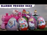 Frozen Barbie Surprise Eggs Kinder Disney Princess Anna Thomas and Friends Ariel Elsa Hello Kitty