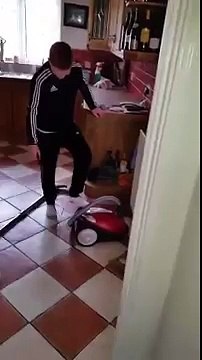 Irish dad gives son instructions on how to turn on the hoover...