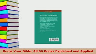PDF  Know Your Bible All 66 Books Explained and Applied  EBook