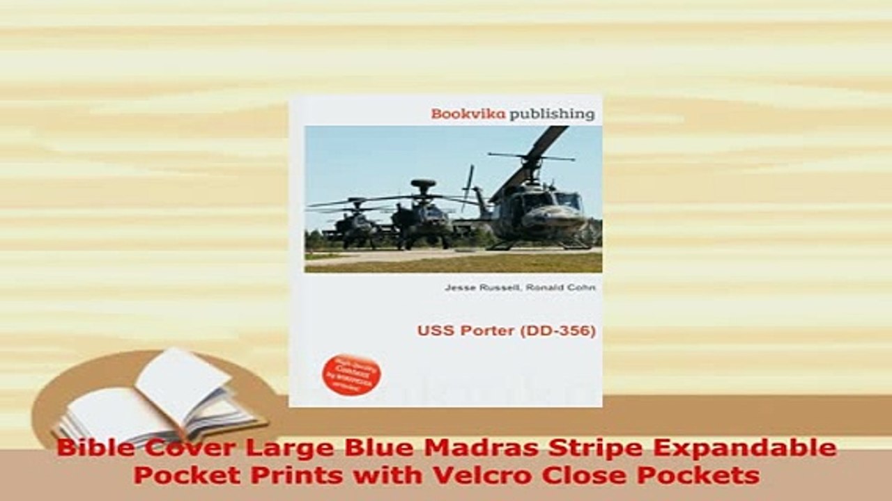 Download  Bible Cover Large Blue Madras Stripe Expandable Pocket Prints with Velcro Close Pockets  EBook