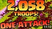 Clash of Clans Developer Raids - 2,058 Troops in One Raid! CoC