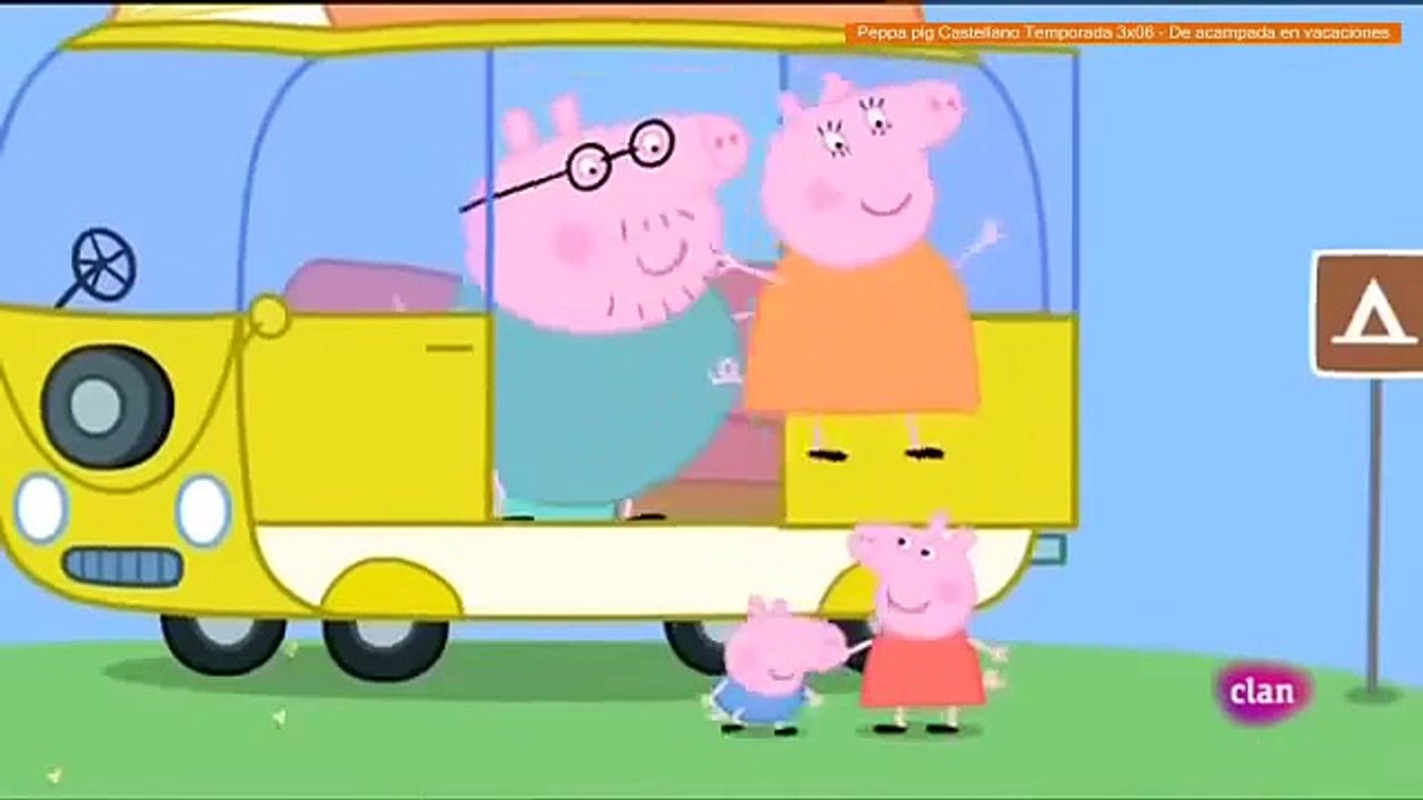Peppa pig de acampada de vacasiones en español