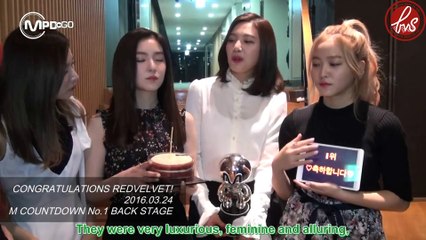 [ForVelvetSubs] 160324 Mnet MPD #1 Win Congratulations Backstage - Red Velvet (eng)