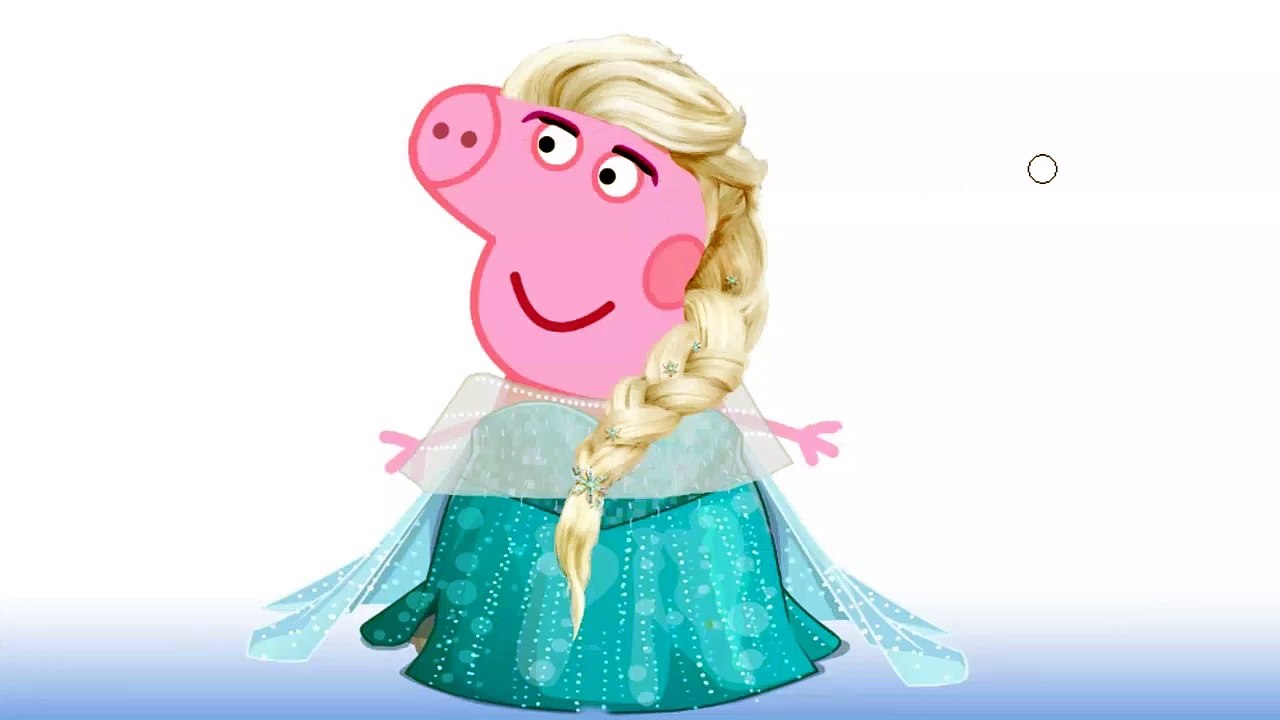 Frozen,Peppa Pig Costume, Dress up,Transform, Cartoons for Kids, Coloring and Drawing