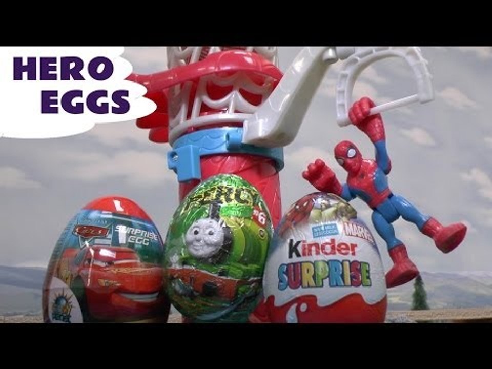 Thomas And Friends Kinder Surprise Eggs Play Doh Disney Cars Spider-Man Superhero Egg Surprise Toys