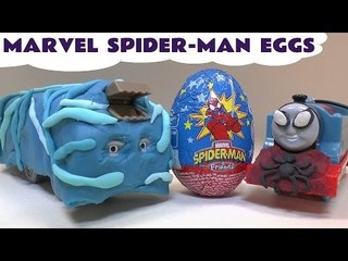 下载视频: Spider-Man Surprise Eggs Play Doh Marvel Thomas & Friends Amazing Spiderman Electro Diesel 10 Kids