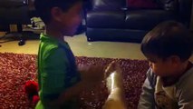 Boys massaging mommas feet