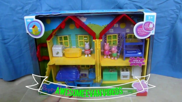 Peppa Pig's Sleepover with George Pig and Suzie Sheep // Peppa Pig House Playset