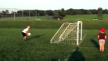 Kid Kicks Soccer Ball into his Own Face