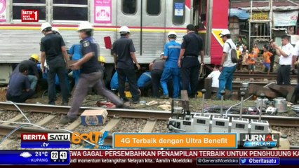 Gerbong KRL Commuter Line Anjlok Dievakuasi