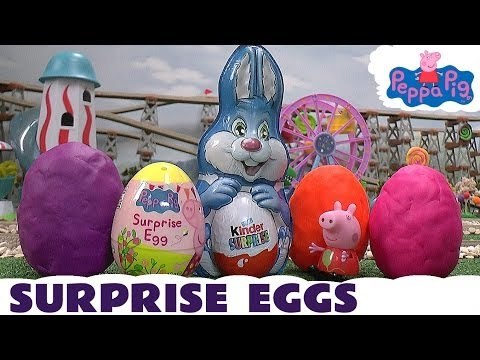 Peppa Pig Play Doh Kinder Surprise Eggs Molly Thomas The Tank Hello Kitty Mega Bloks Easter Egg