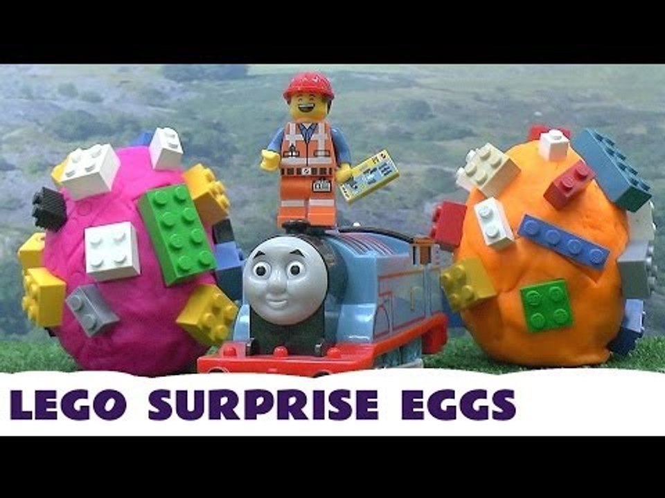 Play Doh LEGO MOVIE Surprise Eggs Thomas The Tank Engine 5 LEGO MINIFIGURES Blind Bags Playdough Egg