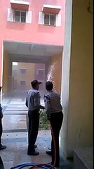 geniuses trying to extinguish fire