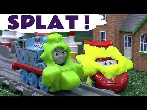 Play Doh covered Disney Cars 2 Lightning McQueen Thomas And Friends Take N Play Spills & Thrills Toy