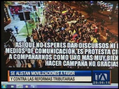 Alistan movilizaciones a favor y en contra de reformas tributarias