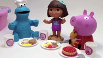 Play Doh Peppa Pig Picnic Basket Cesta de Picnic Dora The Explorer Cookie Monster Toys Part 8