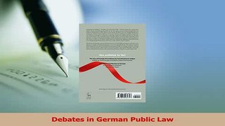 Read  Debates in German Public Law Ebook Free