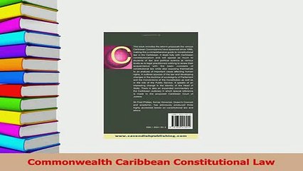 Read  Commonwealth Caribbean Constitutional Law Ebook Free