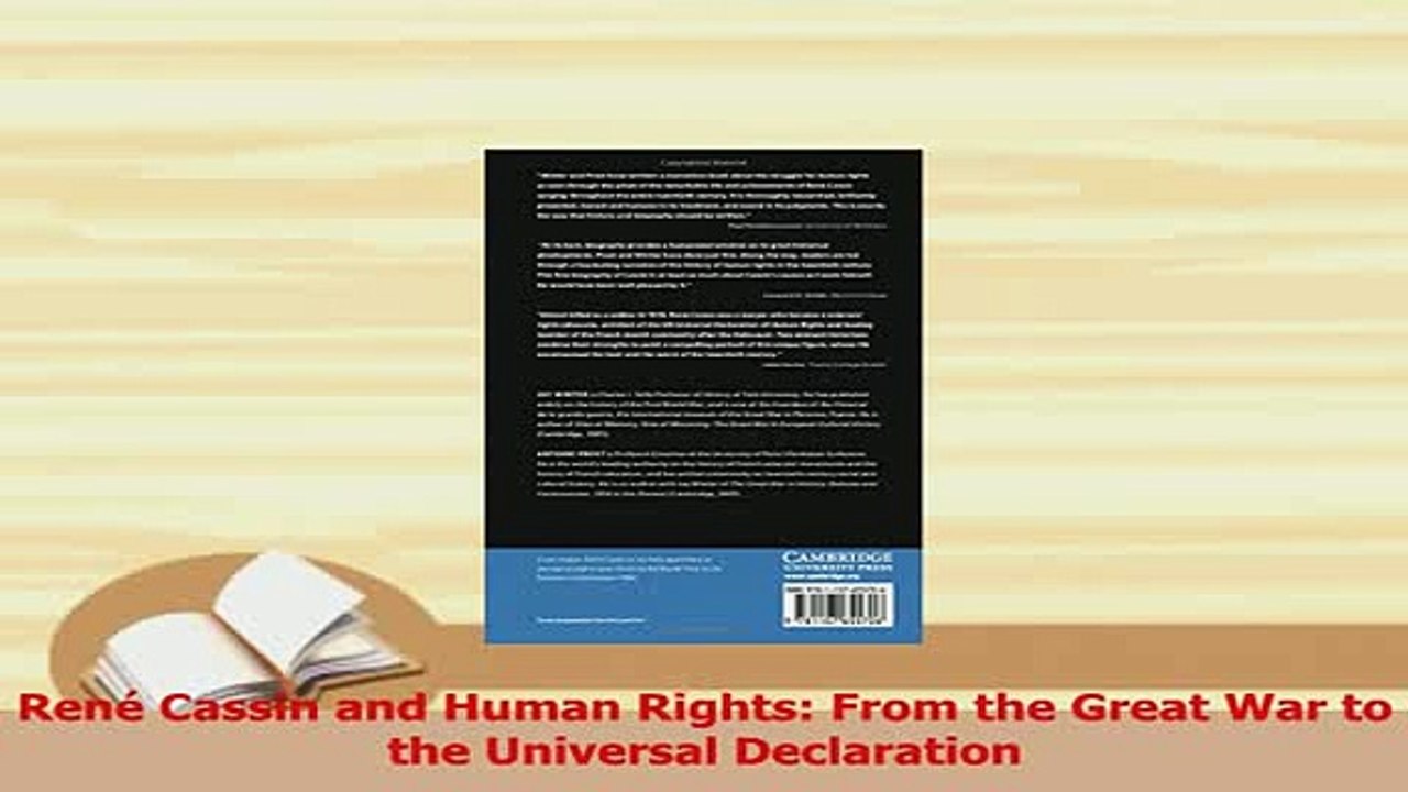 Download  René Cassin and Human Rights From the Great War to the Universal Declaration PDF Online