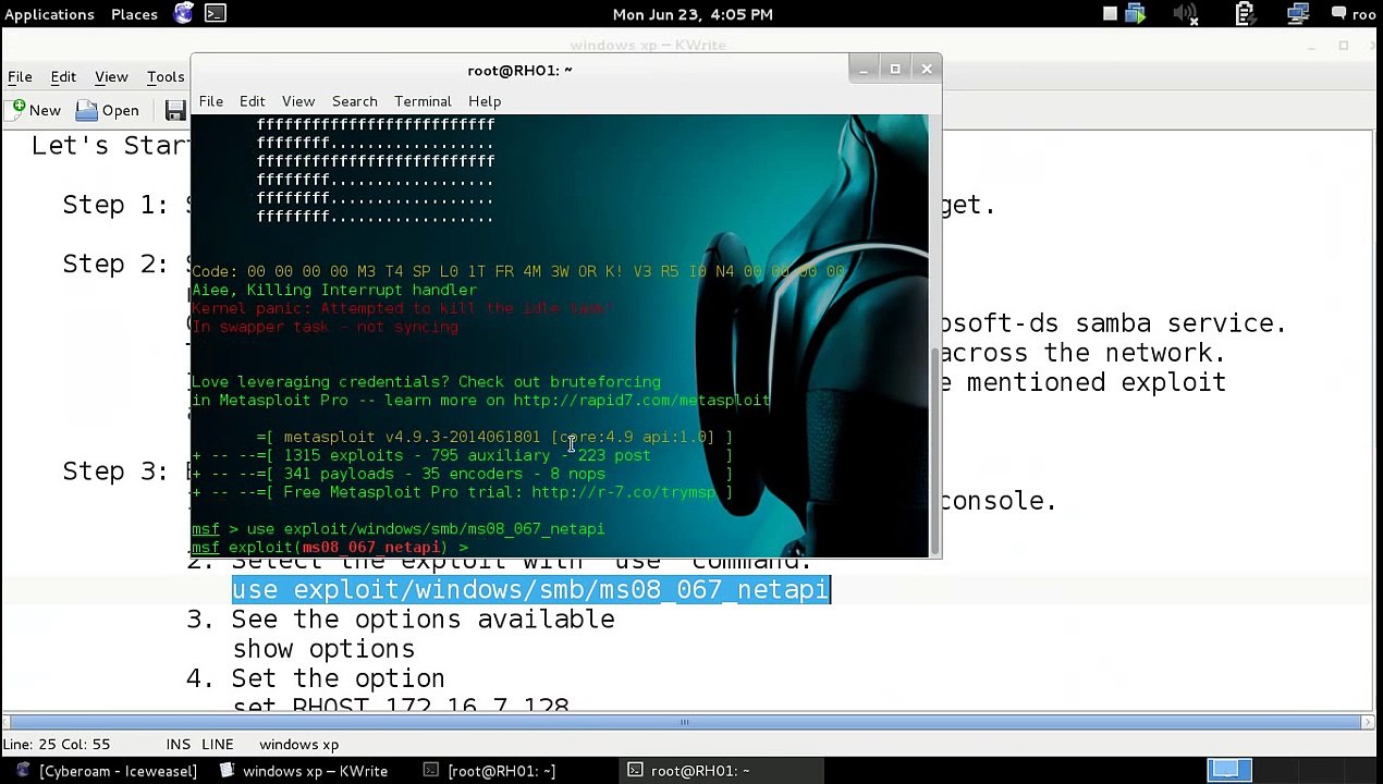 Hack windows xp with metasploit Kali Linux