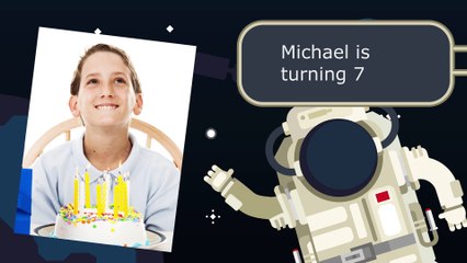 Spaceman Personalised Video Party Invitation, available at app.poshtiger.co