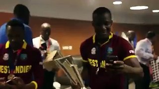 West Indies Team Dancing inside the #WT20 Champions Dressing Room