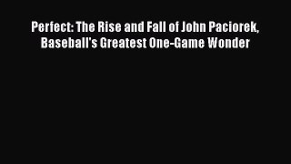 FREE PDF Perfect: The Rise and Fall of John Paciorek Baseball's Greatest One-Game Wonder READ