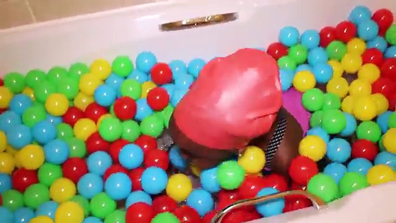 Ball Bath with Bath Ball surprise toys  Ball Pit Balls Bath Time Challenge  Colorful fun Balls