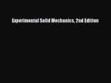 PDF Experimental Solid Mechanics 2nd Edition  Read Online