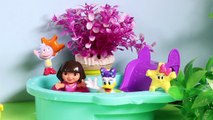 Dora The Explorer Swimming Pool and Camping Playset Daisy Beach Day Set Toy Videos Part 1