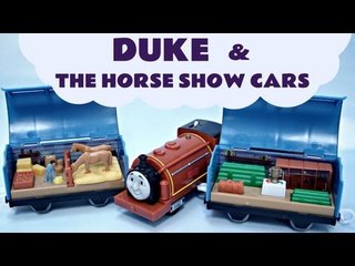 Trackmaster Thomas  Duke & The Horse Show The Tank Engine See Inside cars kids Toy Train Set